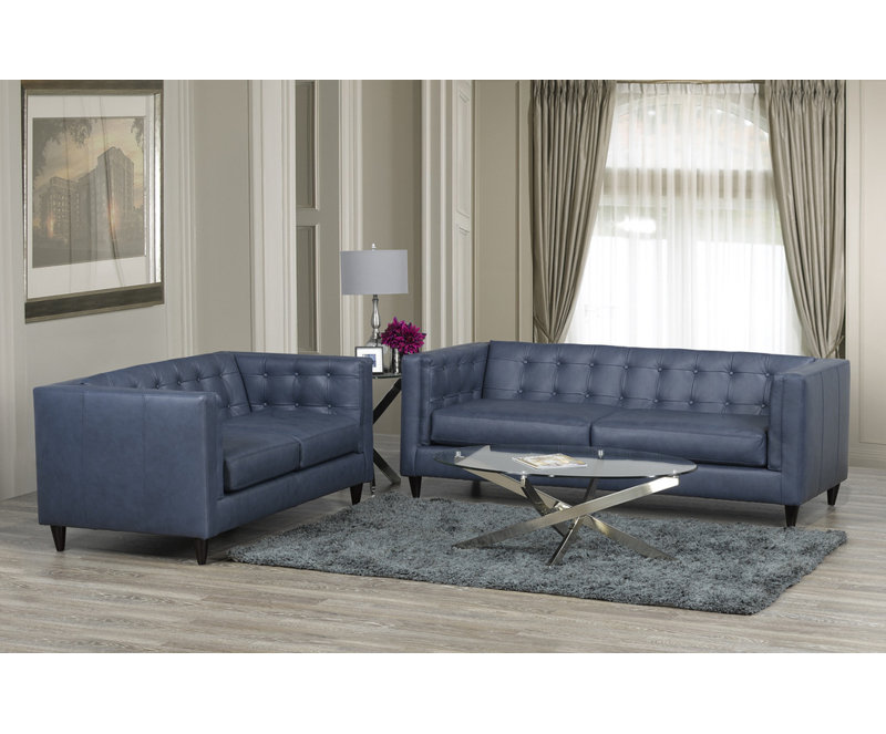 17 Stories Pranzal Leather Match Living Room Set Wayfair